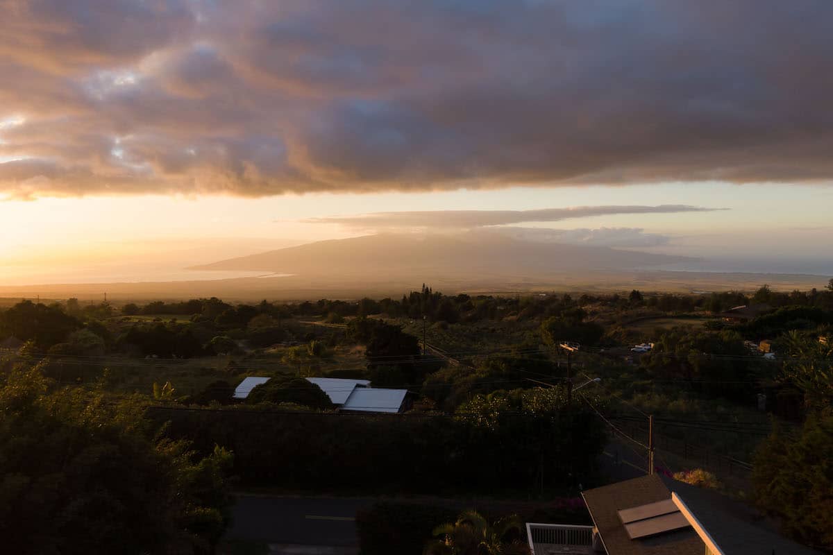 Kula Maui sunset views South Shore and neighbor islands