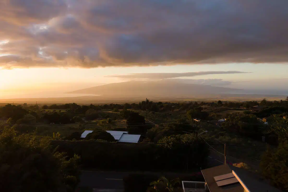 Kula Maui sunset views South Shore and neighbor islands
