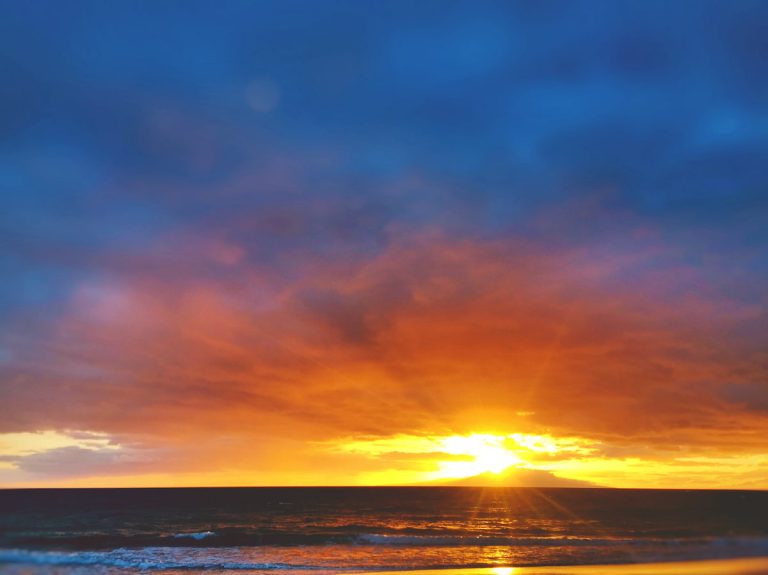 sunset over lanai