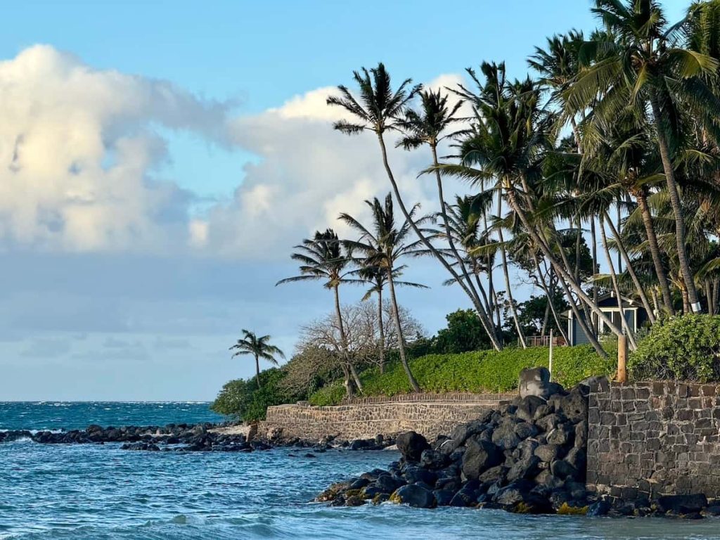 Looking down the coastline to the East of Sugar Cove in Spreckelsville. 