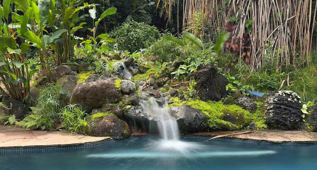 Maui Property Tax Rates 2026/2027 Cover Photo Showing a natural looking water feature flowing into a pool