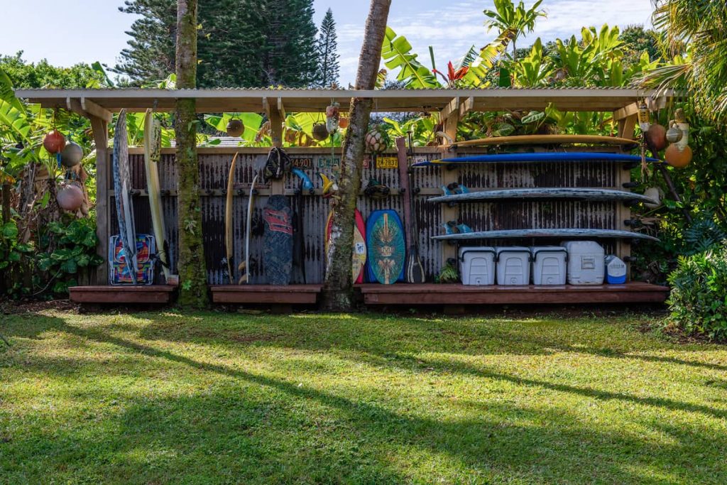 The board rack at 1780 Kauhikoa